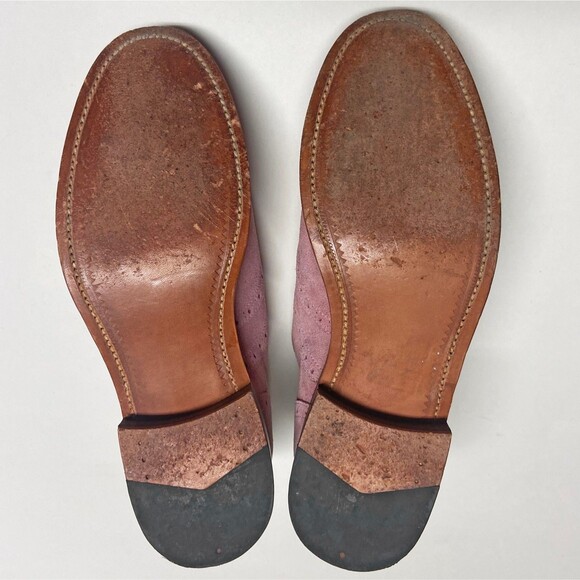 Sofia Luzon Pink Suede Brogues Oxfords Shoes EU 37 US 6.5 Spain Lace-up Handmade - Picture 7 of 9